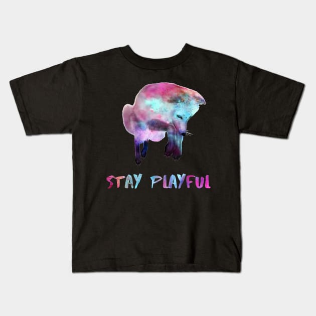 Fox Colorful Stay Playful, Cute Pouncing Foxy Graphic Kids T-Shirt by Niche Haven